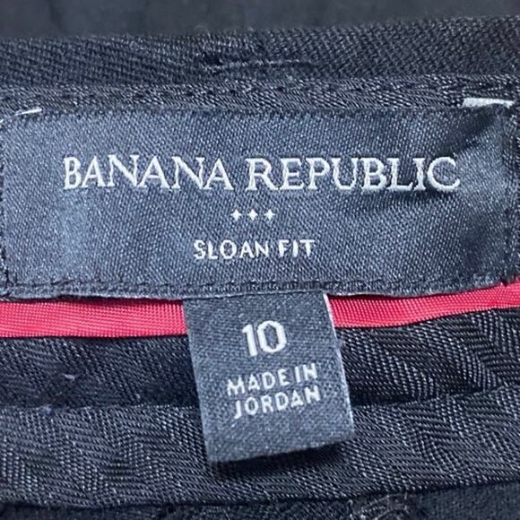 Banana Republic Sloan Fit Black Mid Rise Straight Leg Trousers Dress Pants Sz 10 - Picture 4 of 5